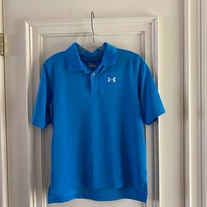 Under Armour Boys Handsome Blue Polo Shirt.Size YLG